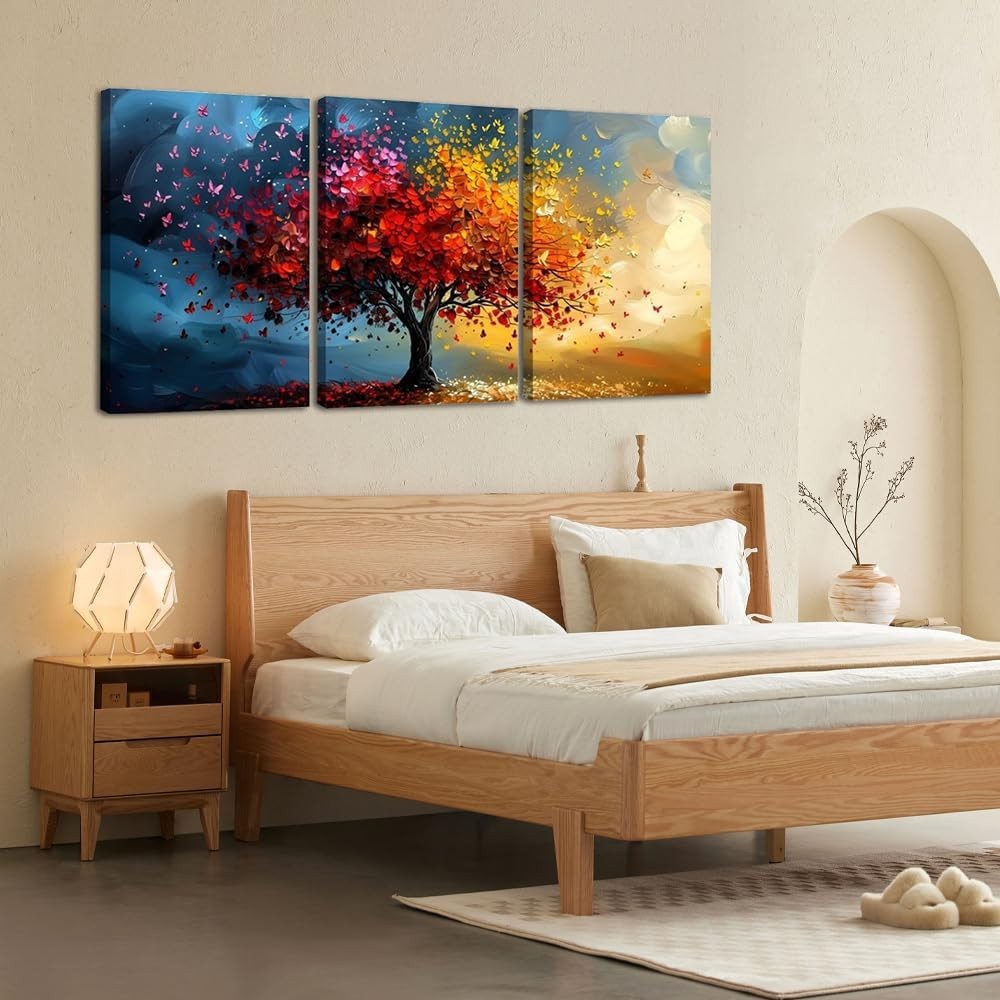Tree of Life Canvas Wall Art Set of 3 Framed 12x16in Prints