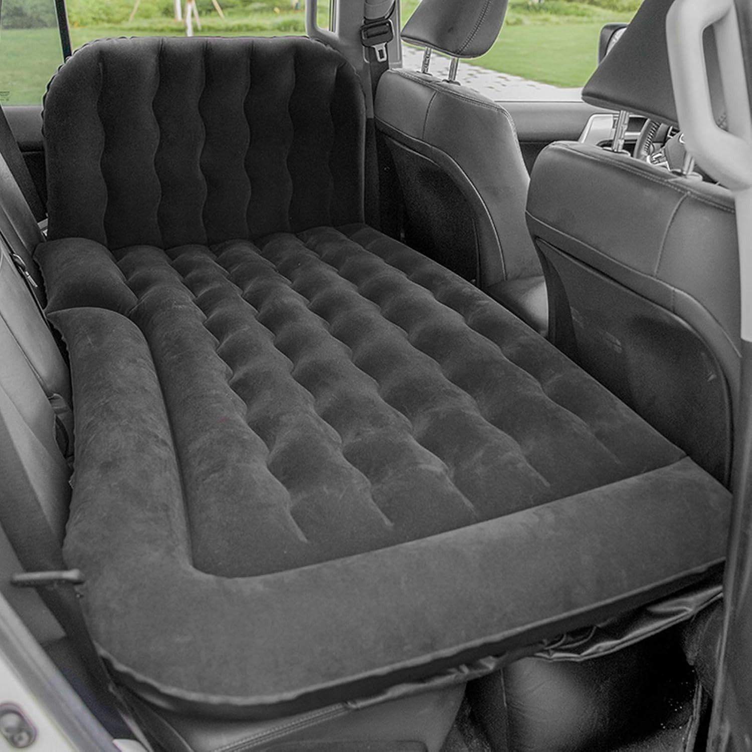 SUV Car Air Mattress Inflatable Back Seat Bed Flocking PVC Camping