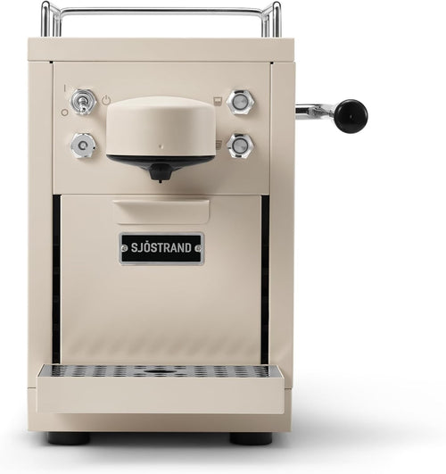 Stainless Steel Capsule Coffee Machine | 19-Bar Pressure, 1.2L Tank, Beige