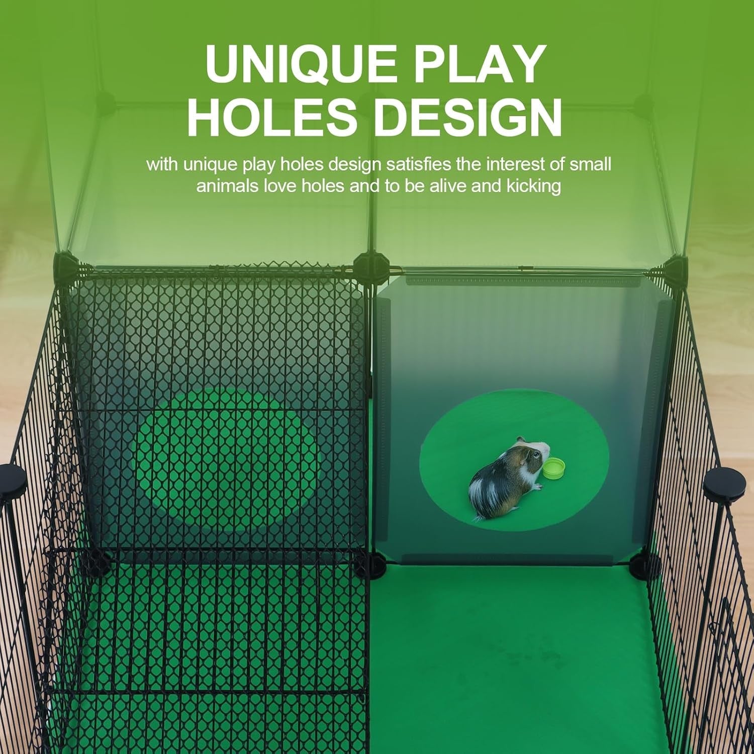Large Rabbit Guinea Pig Playpen Indoor Modular Cage with Ramp Mat