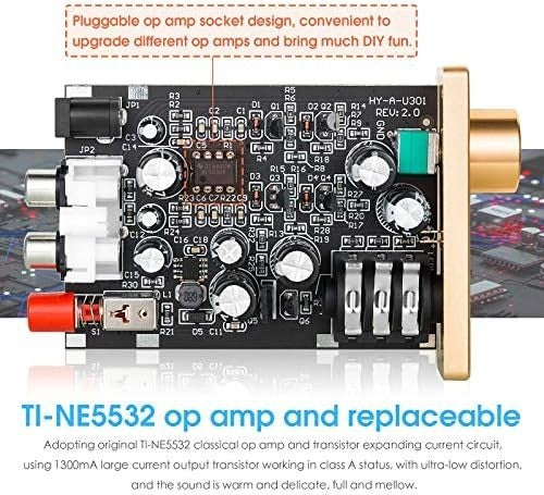 U3 Mini Class A Headphone Amplifier HiFi Desktop Stereo Amp DC5-20V