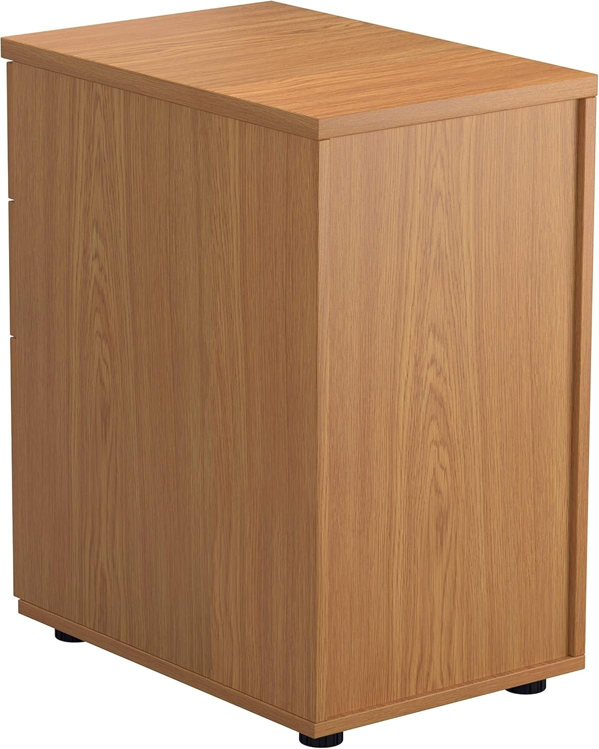 Oak 3 Drawer Lockable Filing Cabinet 40x60x73cm Wood Pedestal