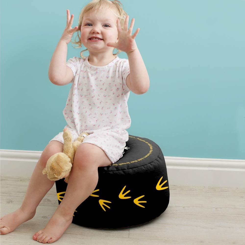 Toddler Kids Animal Bean Bag Chair with Footstool | Soft, Washable, Durable