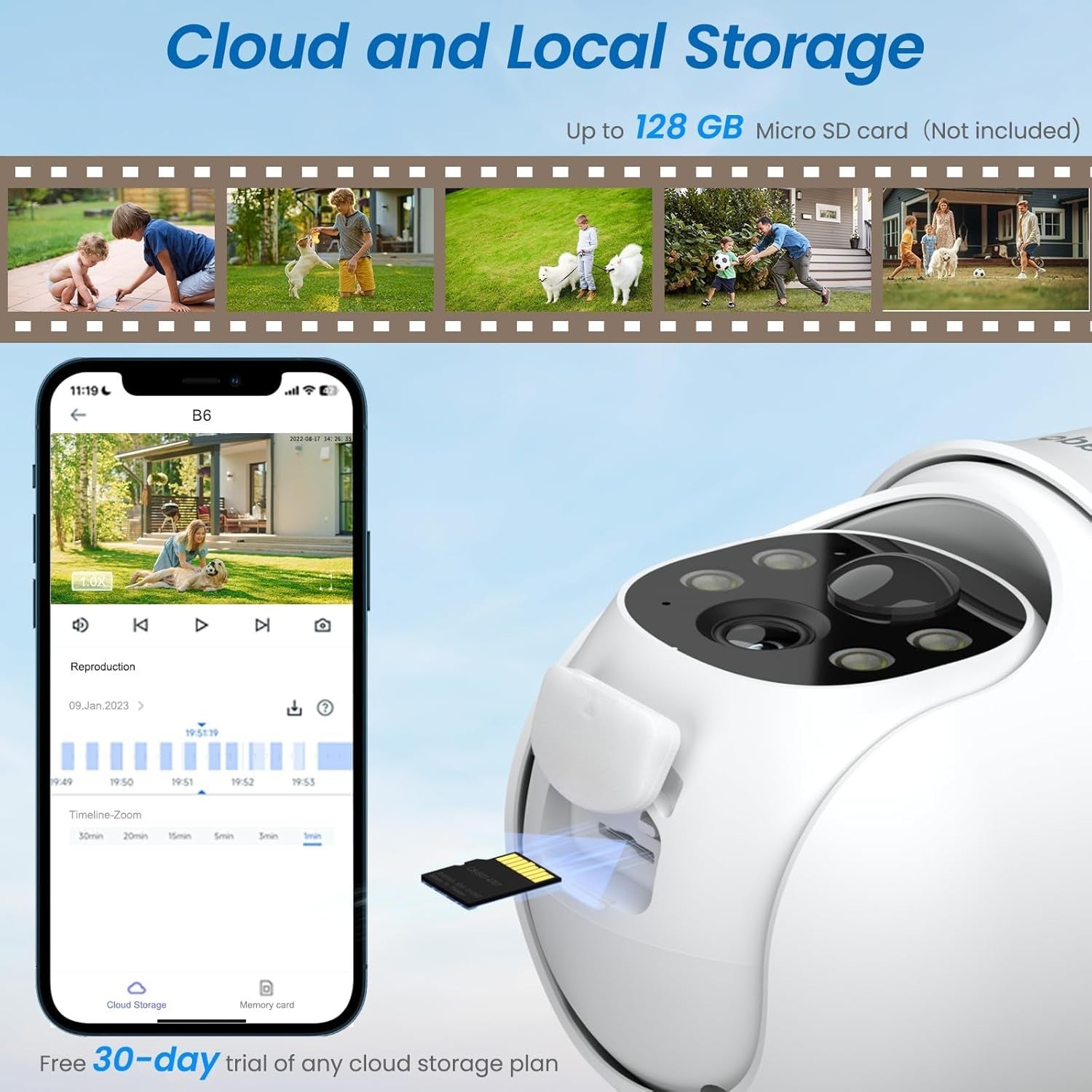 2K Solar Security Camera Wireless Outdoor PTZ Color Night Vision