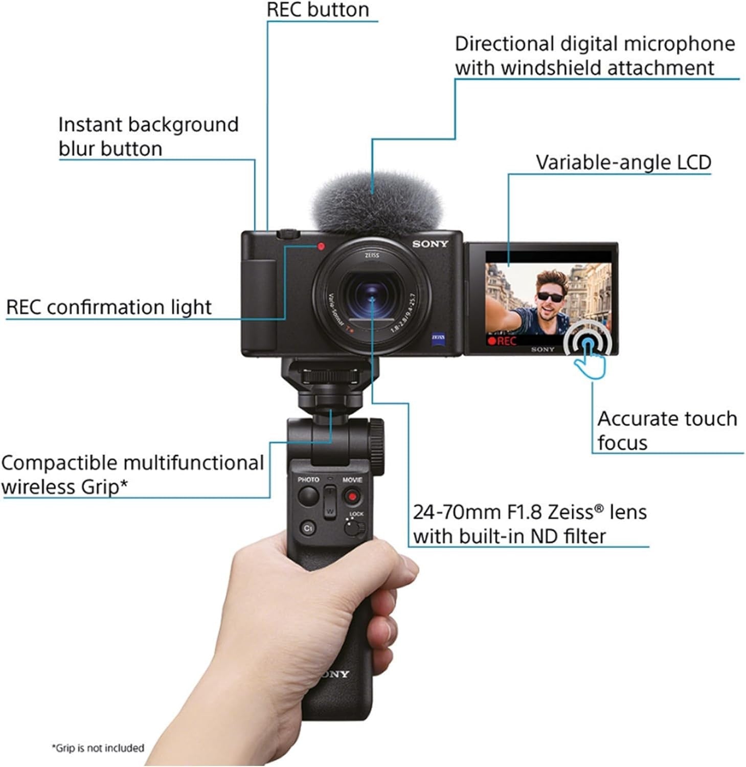4K Vlogging Camera Vari Angle Screen 20.1MP WiFi Compact Cam