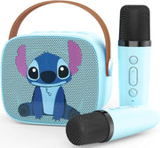Blue Kids Karaoke Machine w/ 2 Wireless Mics & LED Party Lights