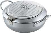 Japanese Tempura Deep Fryer Pot 3.1L With Lid Thermometer Iron