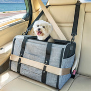 Large Cat Car Carrier Escape Proof Travel Seat Soft Pet Carrier