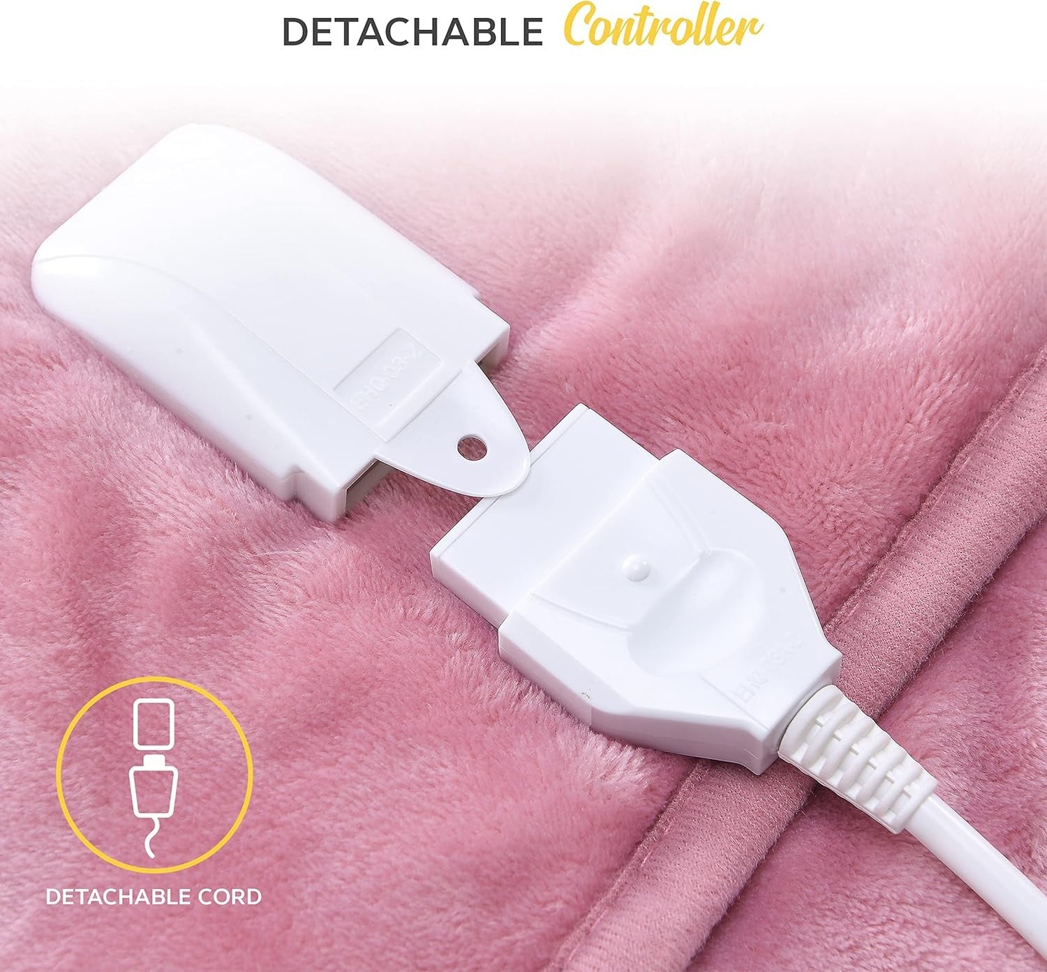 Electric Heated Throw Blanket 130x160cm 9 Heat Levels Timer Washable Pink