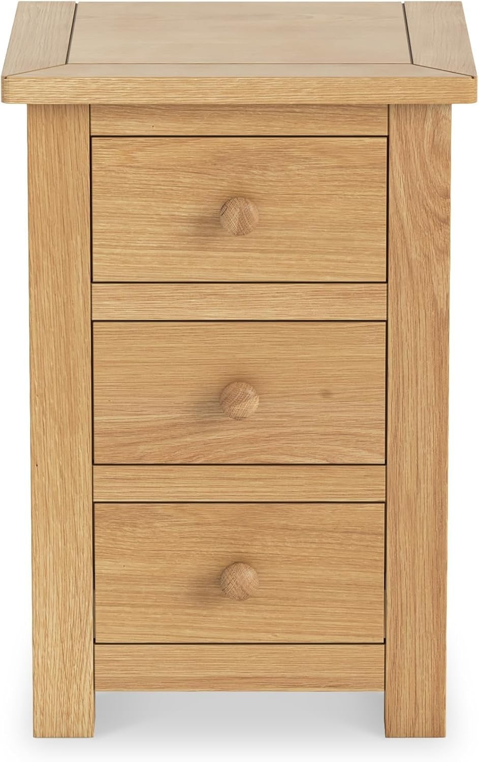 Solid Oak 3 Drawer Bedside Table Fully Assembled Wooden Nightstand