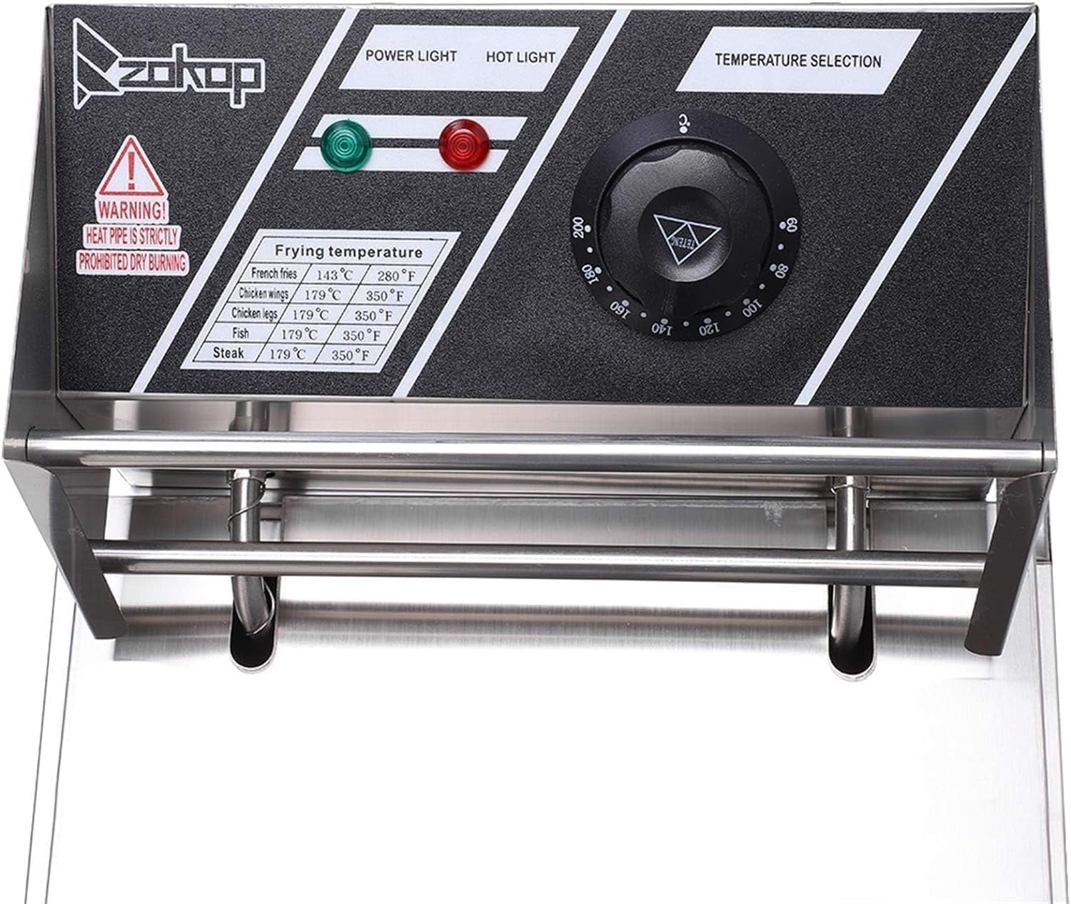 Electric Deep Fat Fryer 6L 2500W Stainless Steel Adjustable Temp Countertop