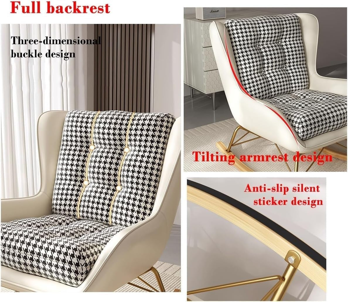 Modern Upholstered Rocking Chair with Footstool - Recliner, Cozy Relaxation Seat