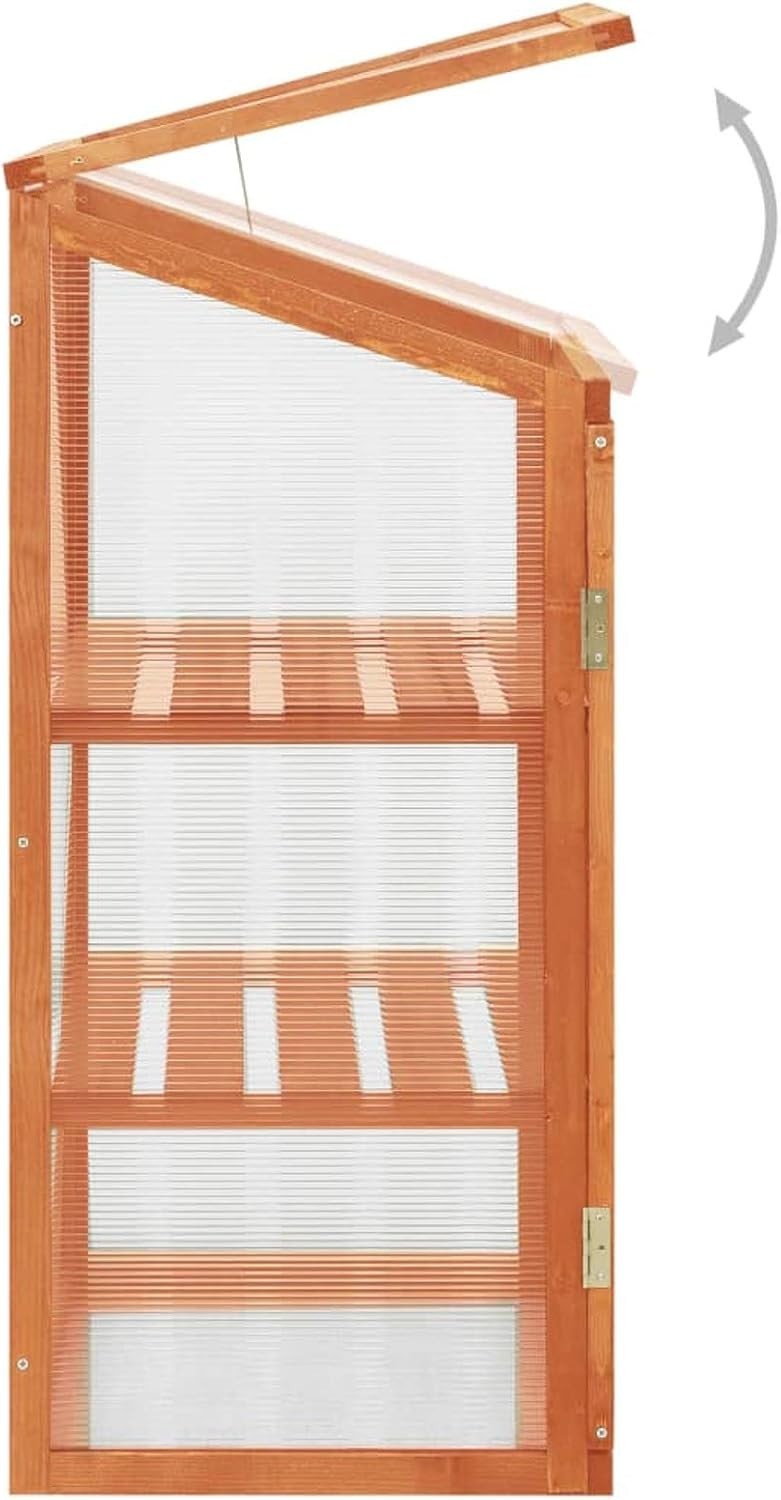 Wooden Mini Greenhouse 60x45x100cm | Firwood & Polycarbonate Cold Frame