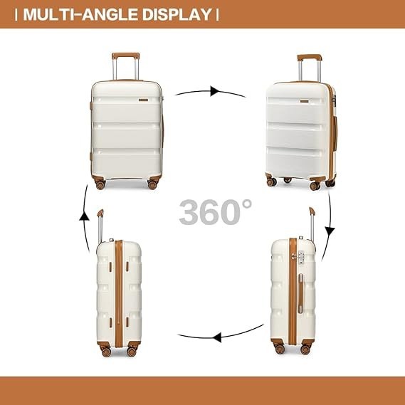 Lightweight 24 Inch PP Hard Suitcase 4 Wheel Spinner TSA Lock