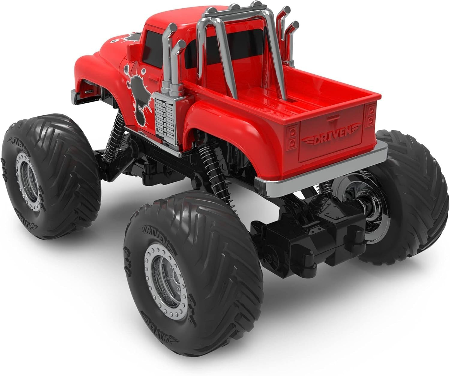 RC Monster Truck Red 4x4 Lights Sounds Remote Control Toy Car for Kids 3+
