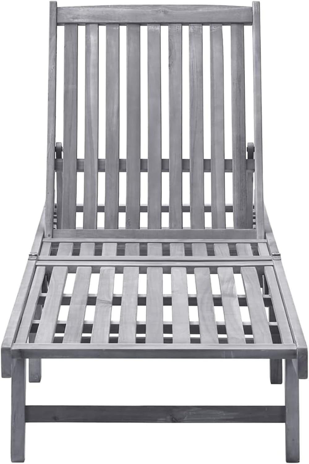 Adjustable Wooden Sun Lounger Solid Acacia Waterproof Garden Patio Chair