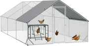 Walk In Chicken Run 3x6m Galvanised Coop with Cover & Shelf