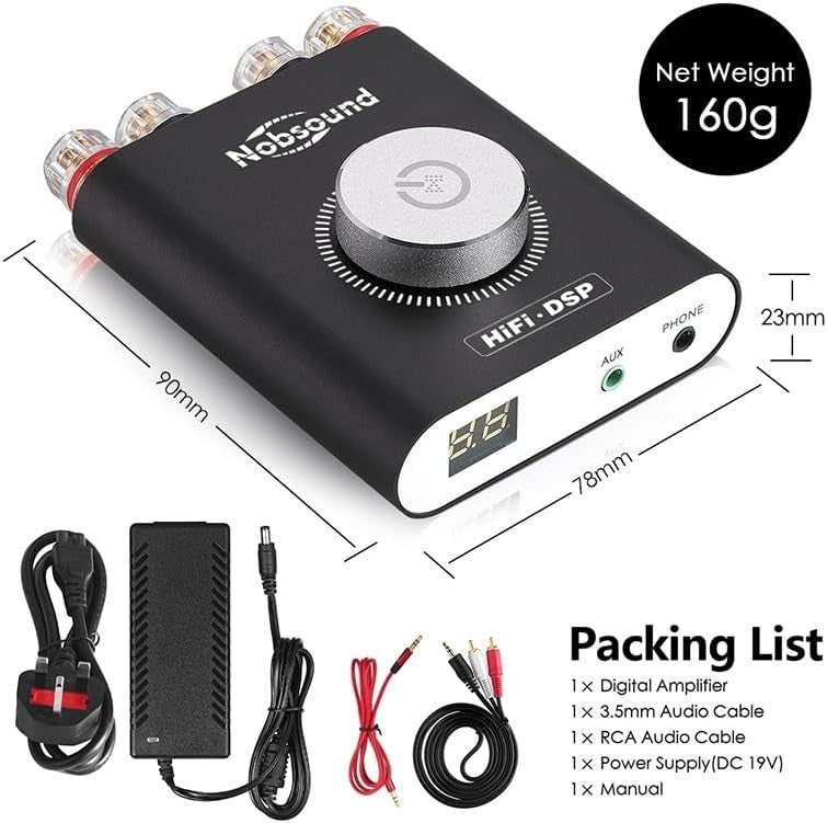 NS-20G Mini Bluetooth HiFi Amplifier 2x100W Stereo AUX Headphone Amp