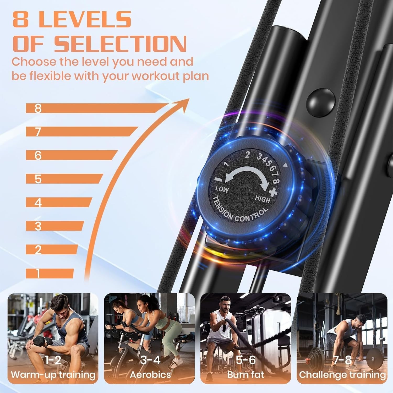 Foldable Magnetic Exercise Bike w/ LCD Monitor, 8 Levels & Heart Rate Sensors