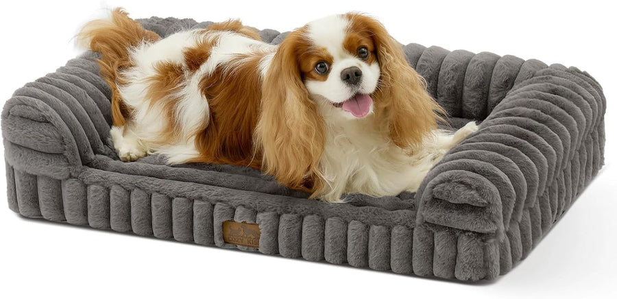 Medium Orthopedic Dog Bed 76x50cm Waterproof Washable Sofa Grey
