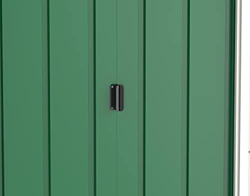 Metal Garden Storage Shed 8x6ft Waterproof Outdoor Tool & Bike Shed Green