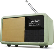 Portable DAB+ FM Radio Alarm Clock Bluetooth Waterproof 12hr Battery – Green
