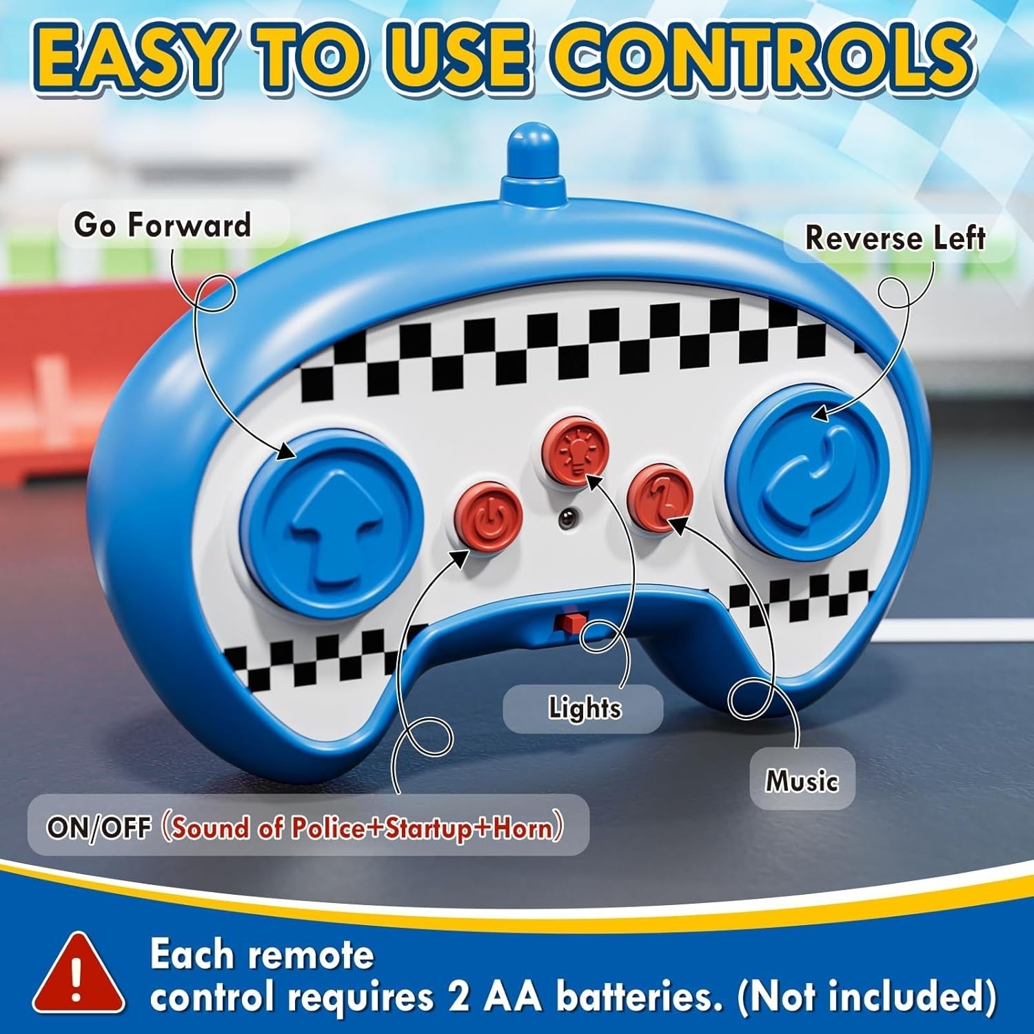 RC Police Car Toy for Toddlers 2 3 4 Boys Girls | Lights Music Rechargeable Gift
