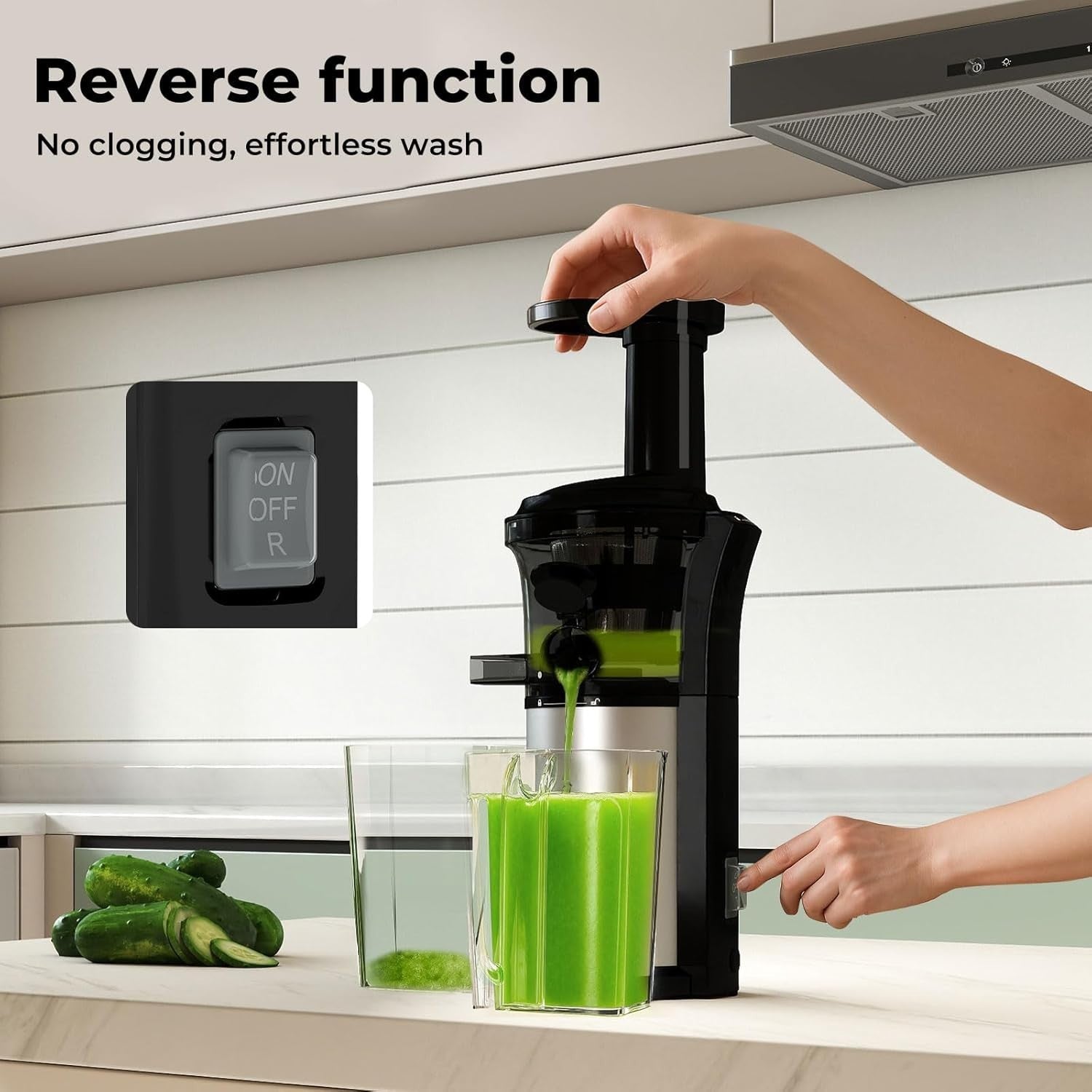 Cold Press Slow Juicer High Yield Dual Filter Quiet Reverse Easy Clean