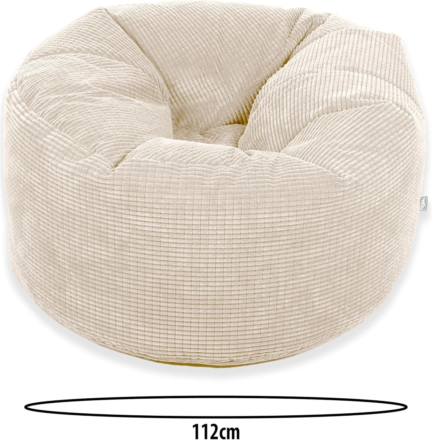 Luxury Monster Size Corduroy Beanbag Chair - Soft, Portable, Adult Lounge