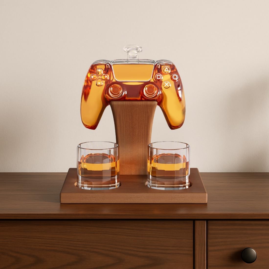 Retro Game Controller Whiskey Decanter Set with Glasses | 750ml Gift for Men