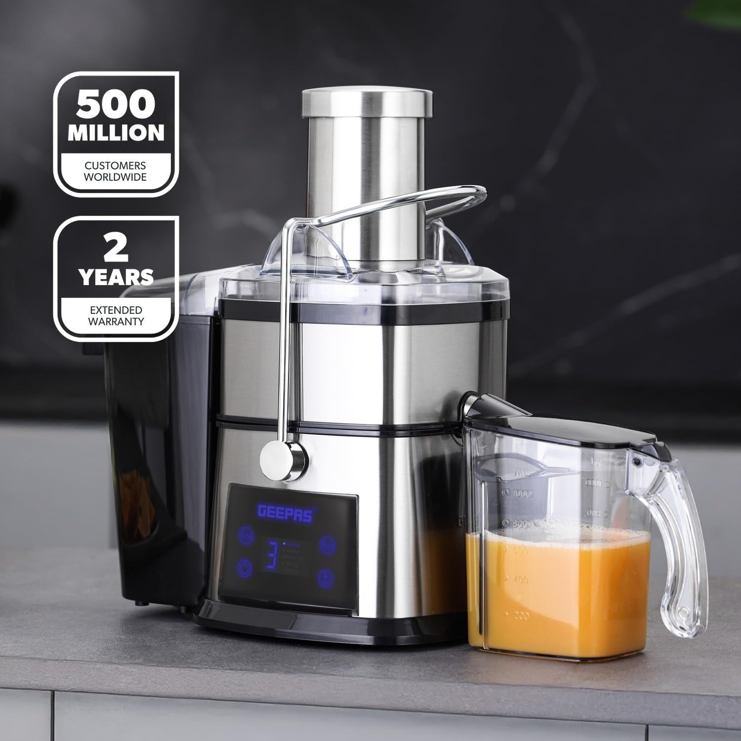 800W Digital Juice Extractor Whole Fruit Vegetable Juicer 75mm Feed Chute