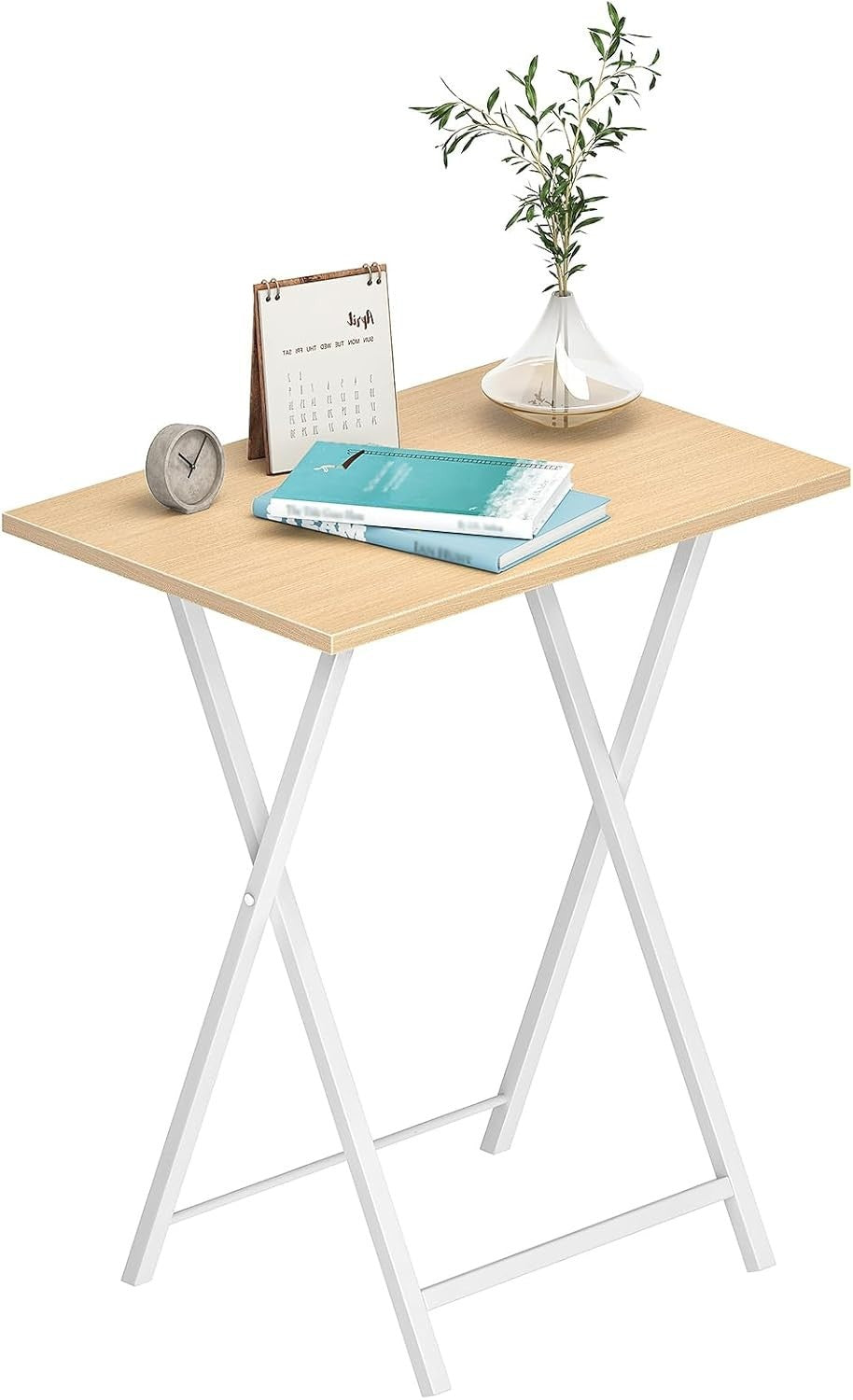 Folding Side Tables Set of 2 – Space-Saving Snack & Laptop Tray, Durable Metal