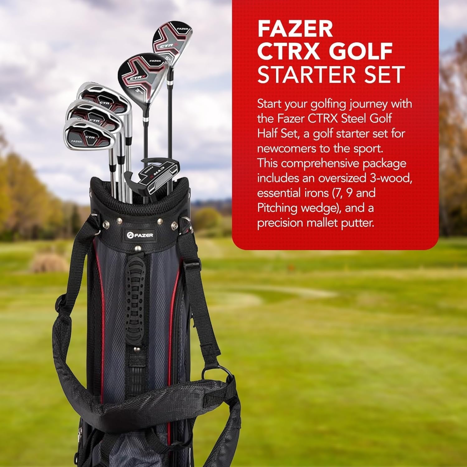 Mens Right Hand Golf Club Set Starter Driver Irons Putter Bag
