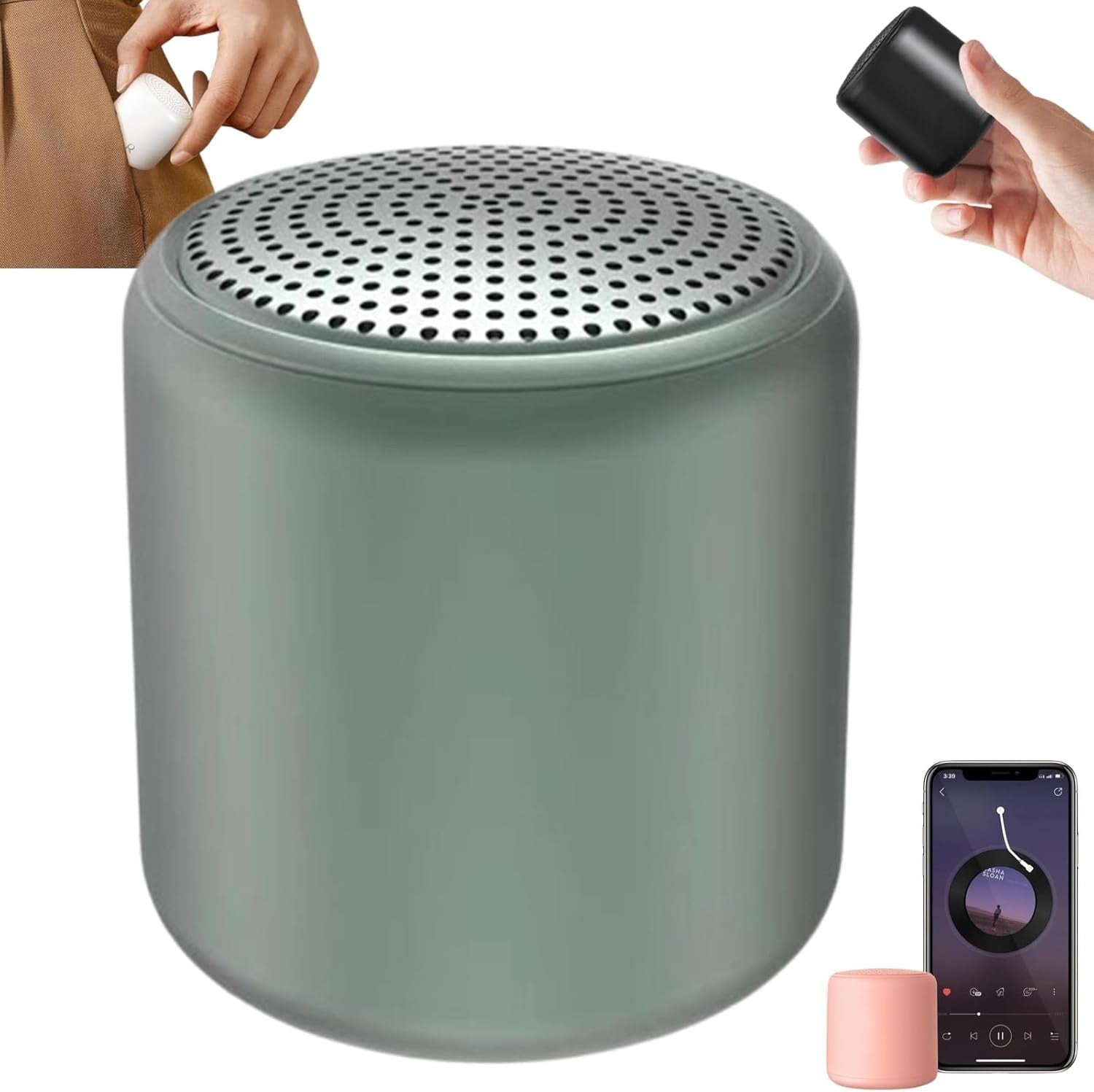 Portable White Noise Sound Machine Bluetooth Travel Speaker midnight green