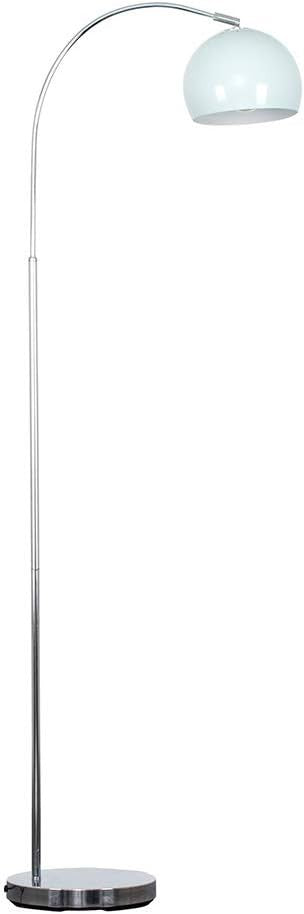 Modern Arc Floor Lamp Blue Chrome Curved Standing Light LED Bulb Foot Switch