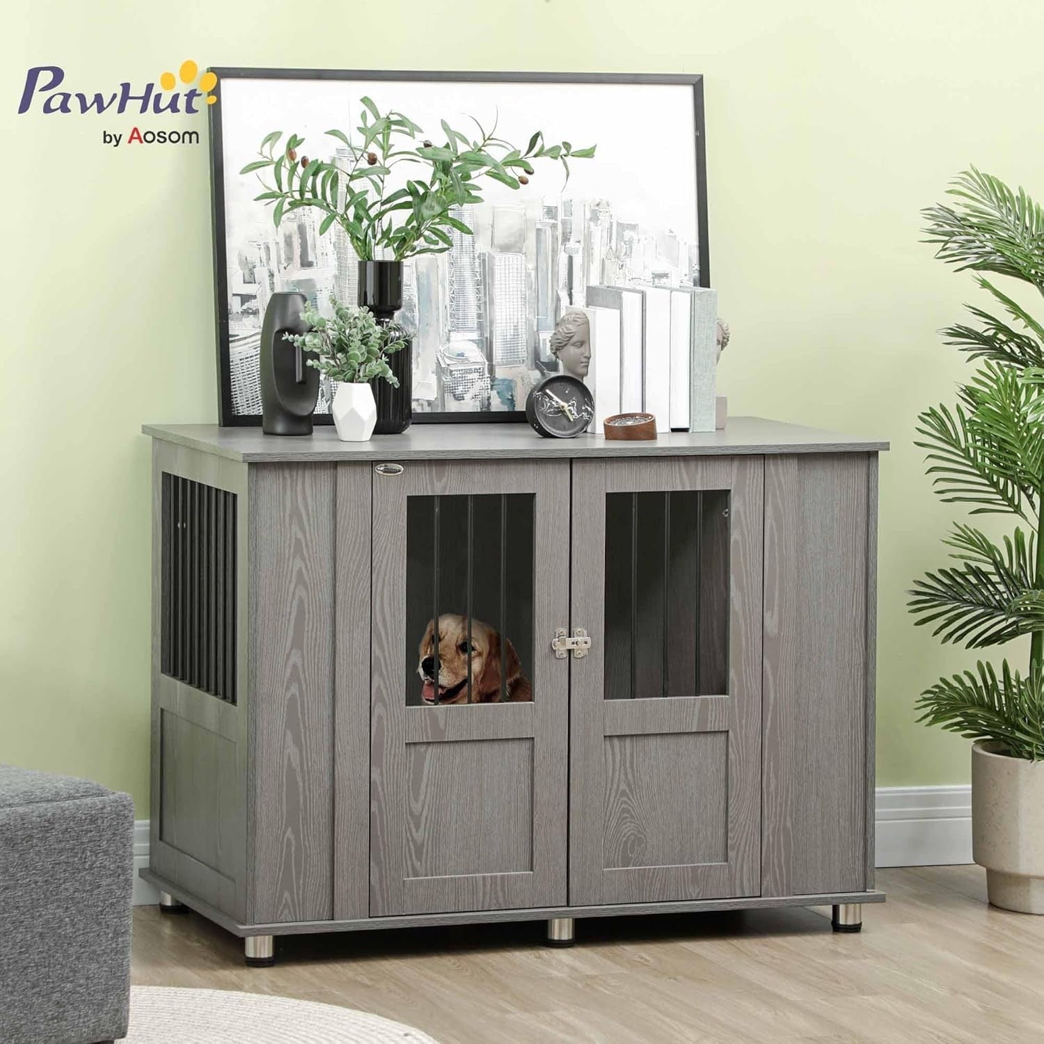 XL Dog Crate Furniture Table 114x60x82cm – Indoor Kennel for Large Breeds