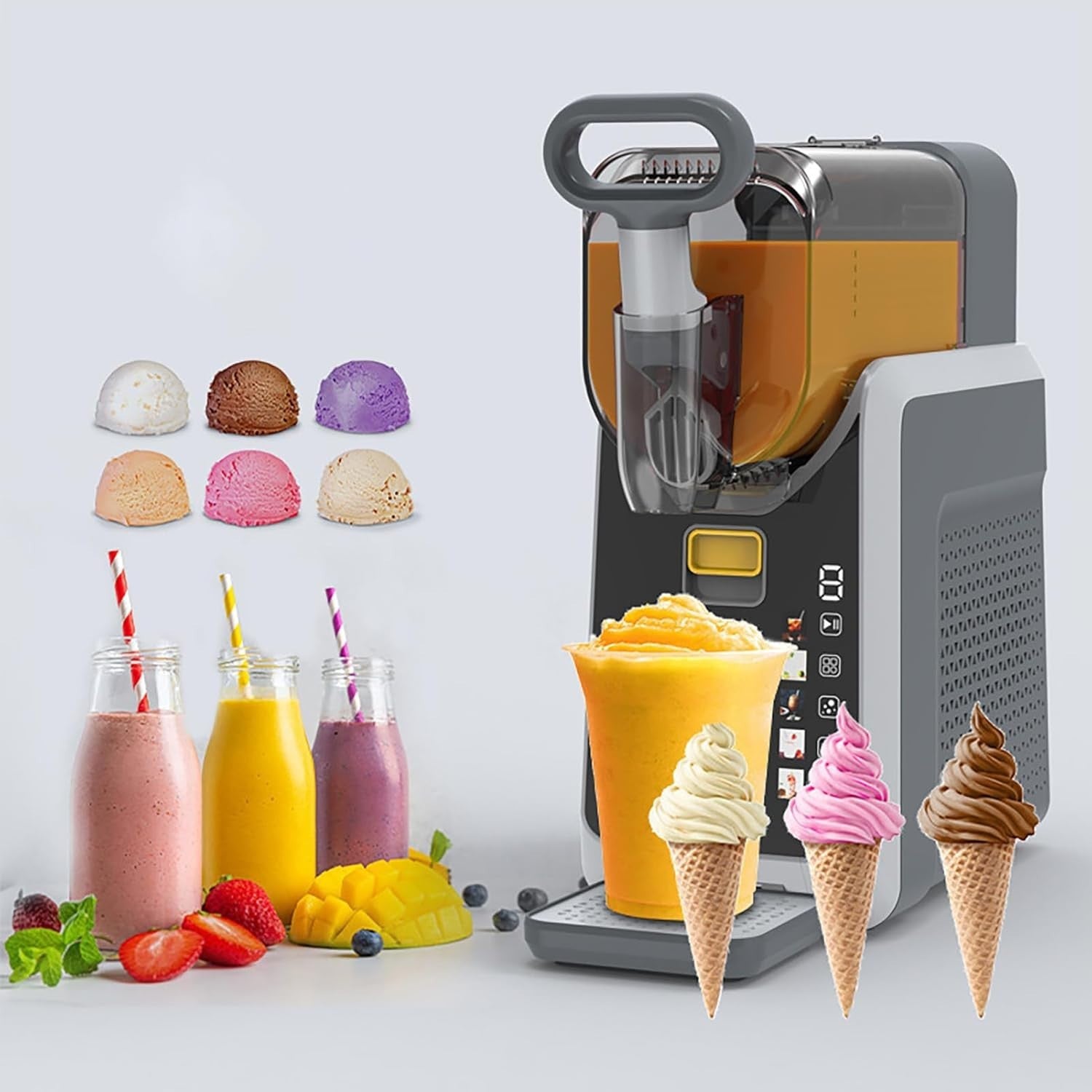 Commercial Slushie Machine No Ice Frozen Drink Maker 2L Auto Clean 5 Presets