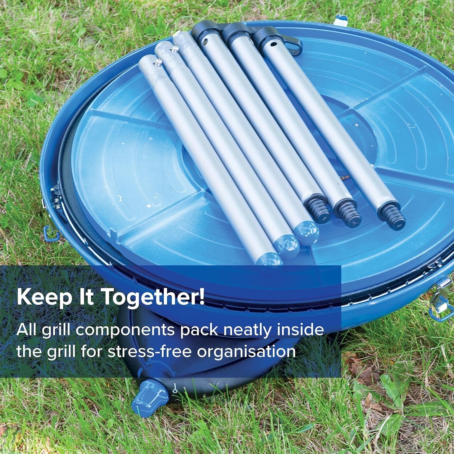 Portable Gas Party Grill 600 Outdoor Camping BBQ Stove Cooker Multi-Use Blue