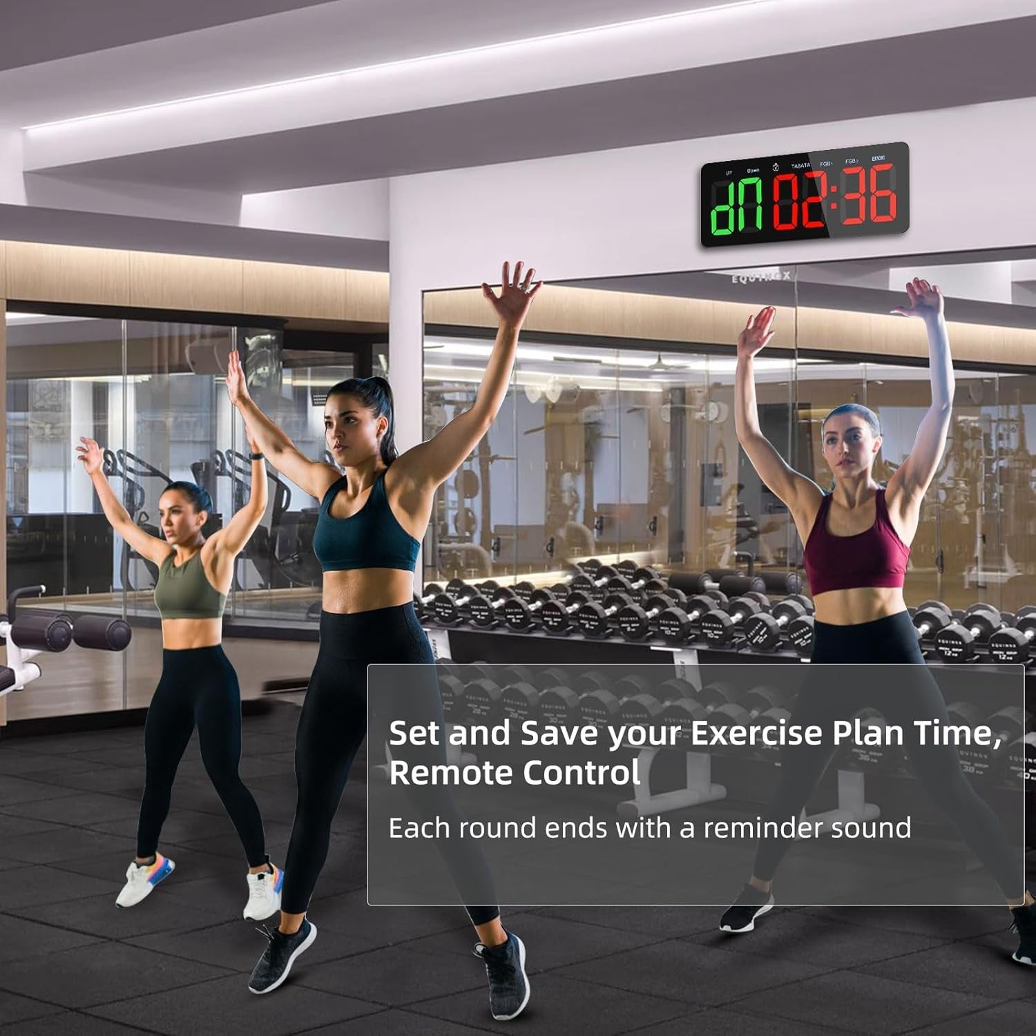 Large Digital Gym Timer Wall Clock Interval Countdown Remote Control