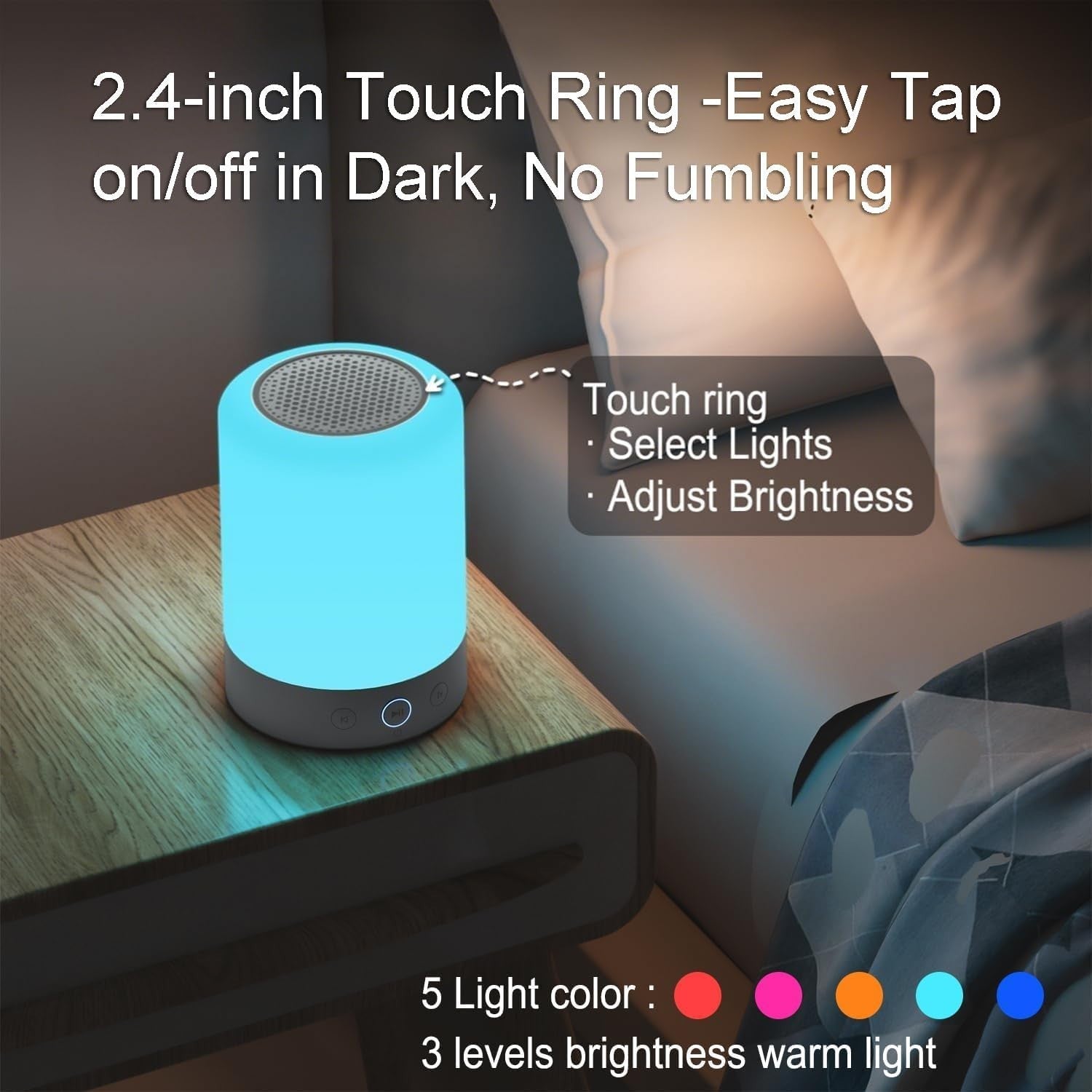 White Noise Machine Night Light 20 Sleep Sounds Timer Memory Portable