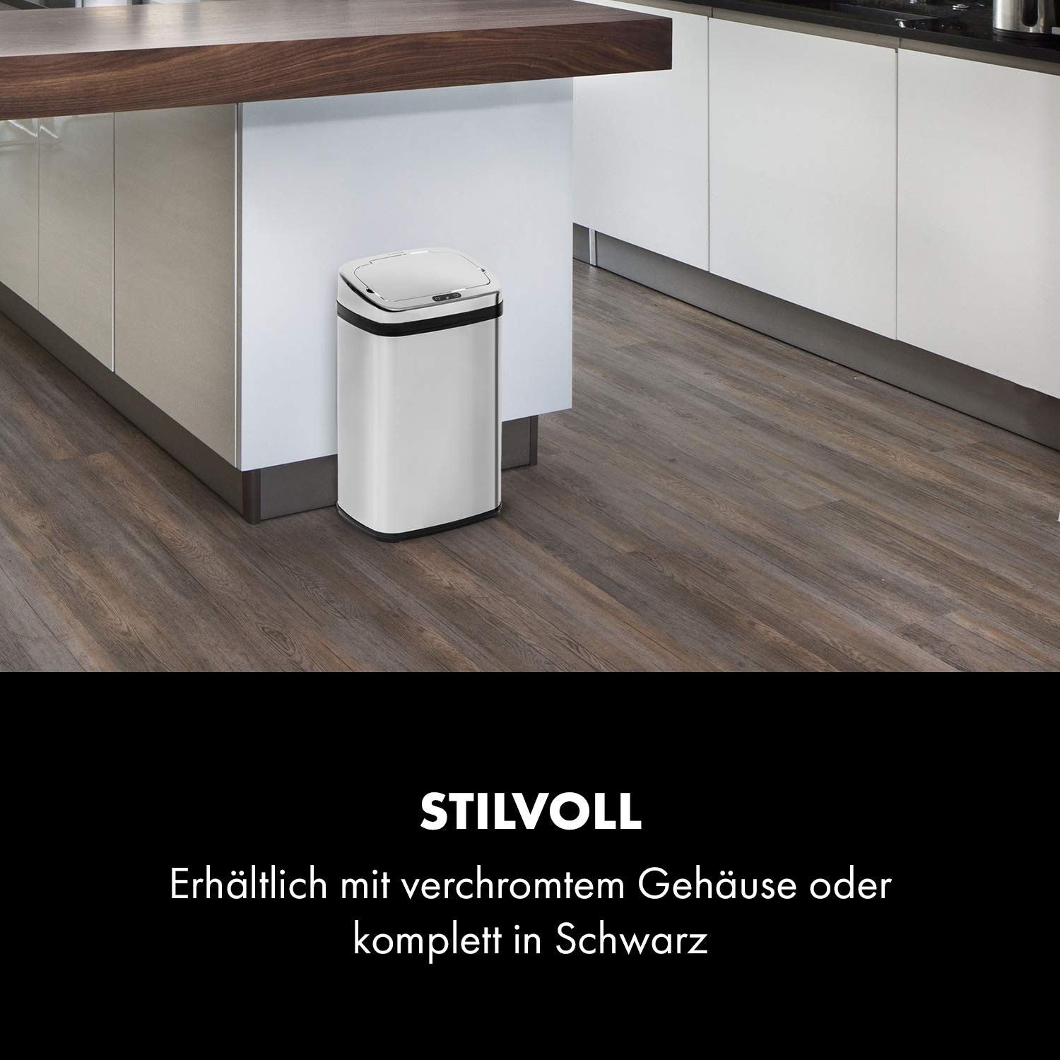 30L Motion Sensor Kitchen Bin Chrome Touchless Soft Close