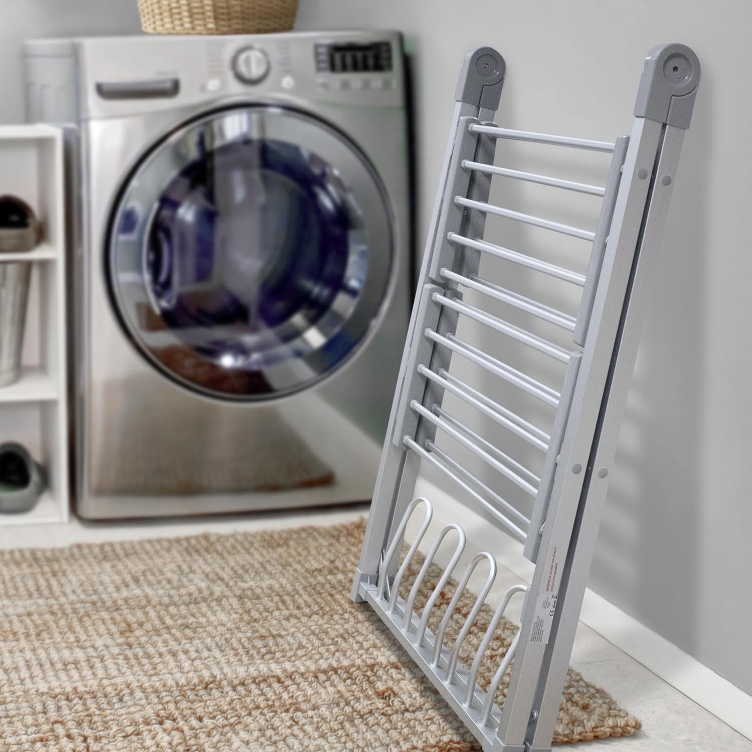 Electric Heated Clothes Airer 3 Tier Folding Drying Rack Energy Saving