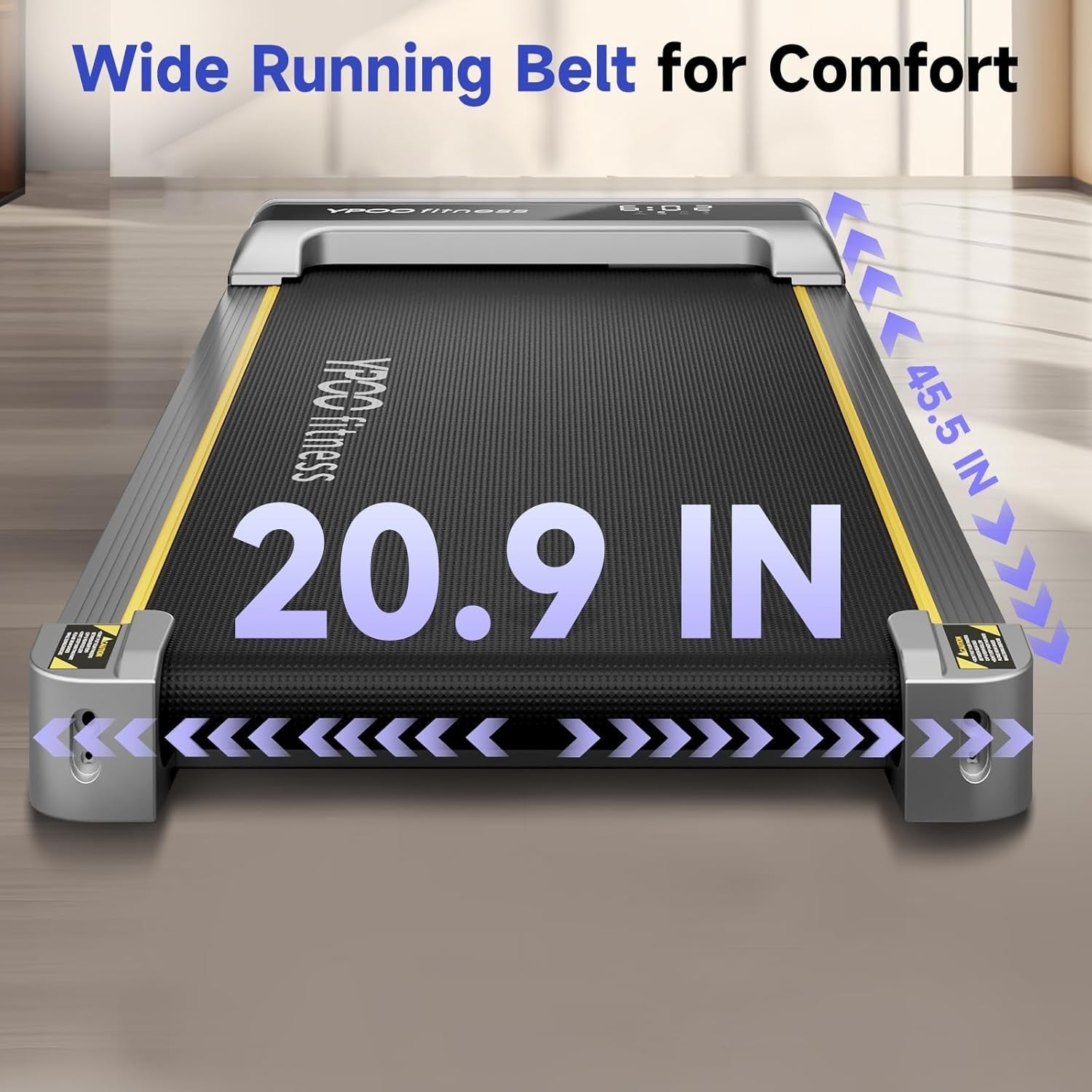 Compact Under Desk Treadmill 2.5HP Incline Quiet Home Office Fitness