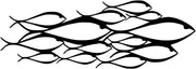 School of Fish Metal Wall Art 98x35.6cm Black Coastal Decor