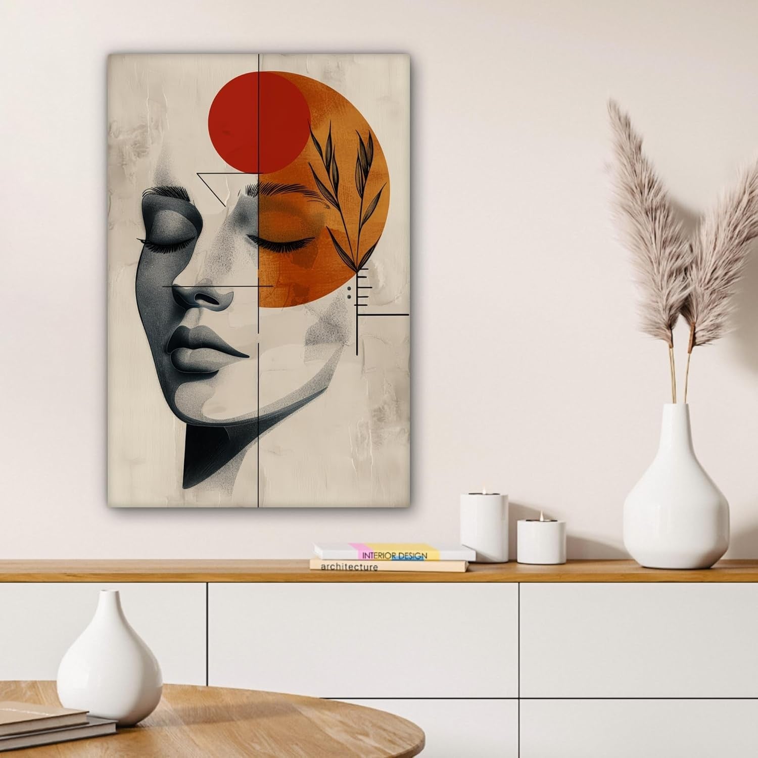 Abstract Woman Canvas Wall Art 40x60cm Framed Botanical Print