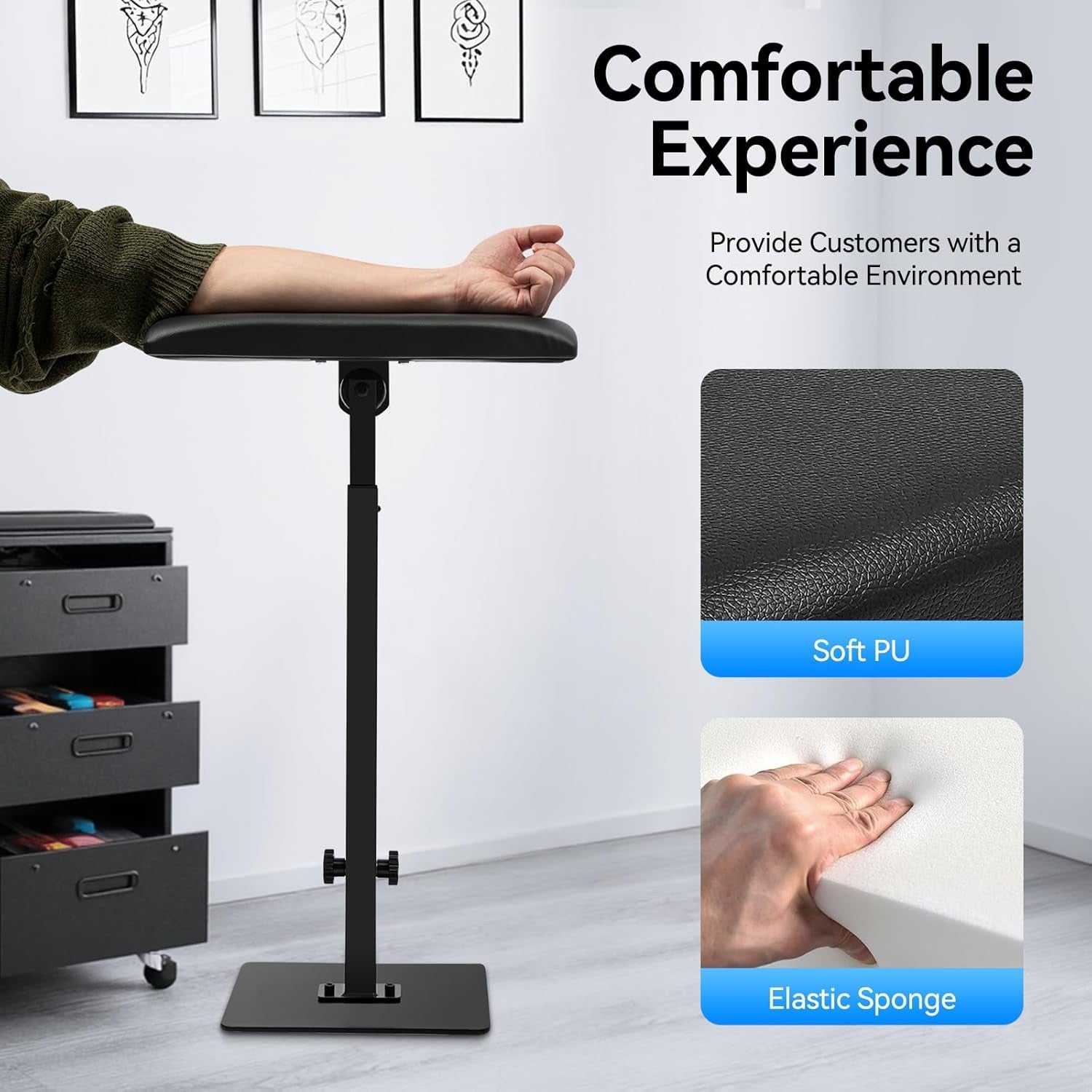 Tattoo Armrest Stand Adjustable Height Arm Leg Rest Heavy Duty Studio Support
