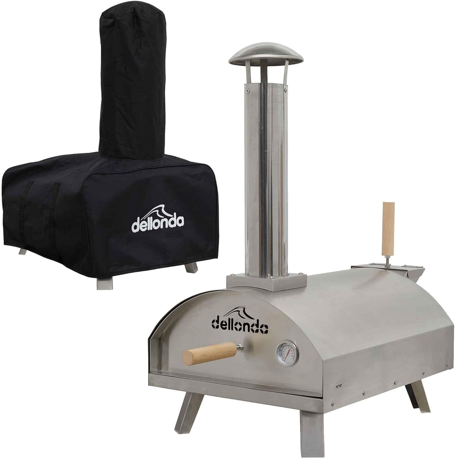 Portable Wood Fired Pizza Oven | Stainless Steel BBQ Grill w/ Cover & Bag