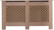 Large Unfinished Radiator Cover | Natural MDF Wood Cabinet with Pattern Grill