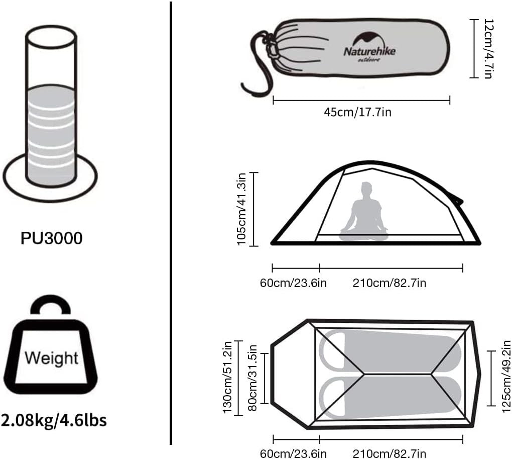 2 Person Lightweight Backpacking Tent 3-4 Season Waterproof