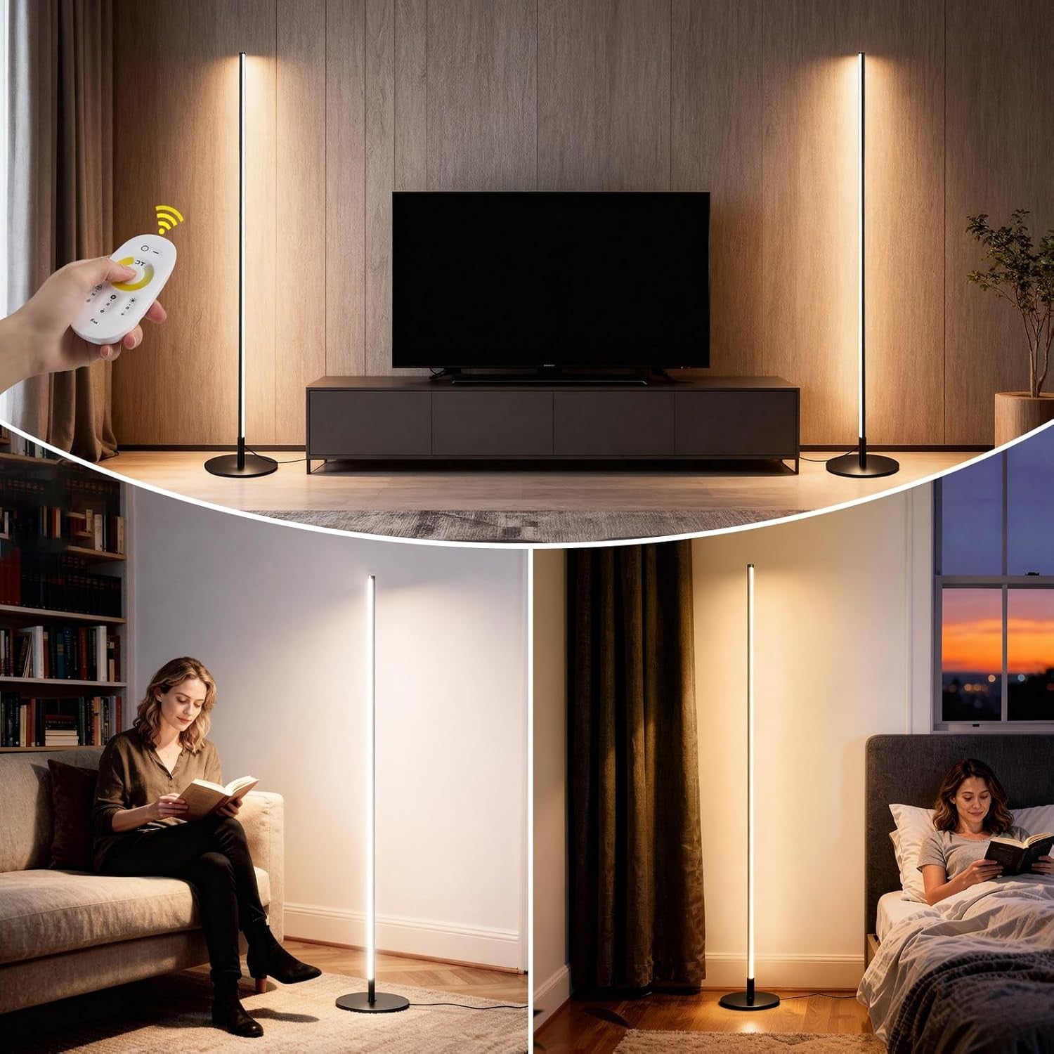 LED Floor Lamp Stepless Dimmable 3000–6000K Tall Corner Standing Light